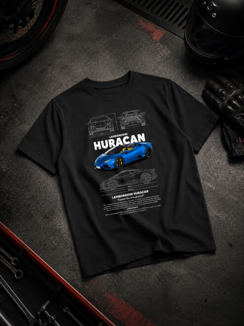 Supercar Culture Siyah Relaxed Fit Tişört