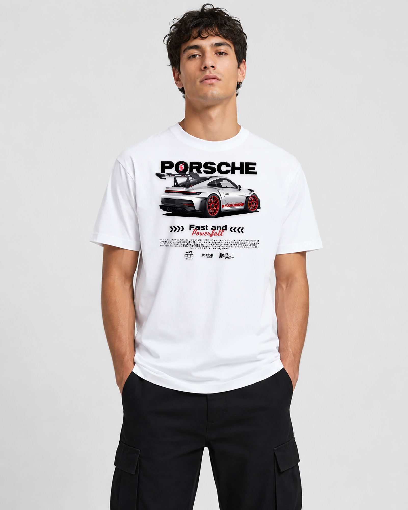 Apex Racing Beyaz Relaxed Fit Tişört - Görsel 2