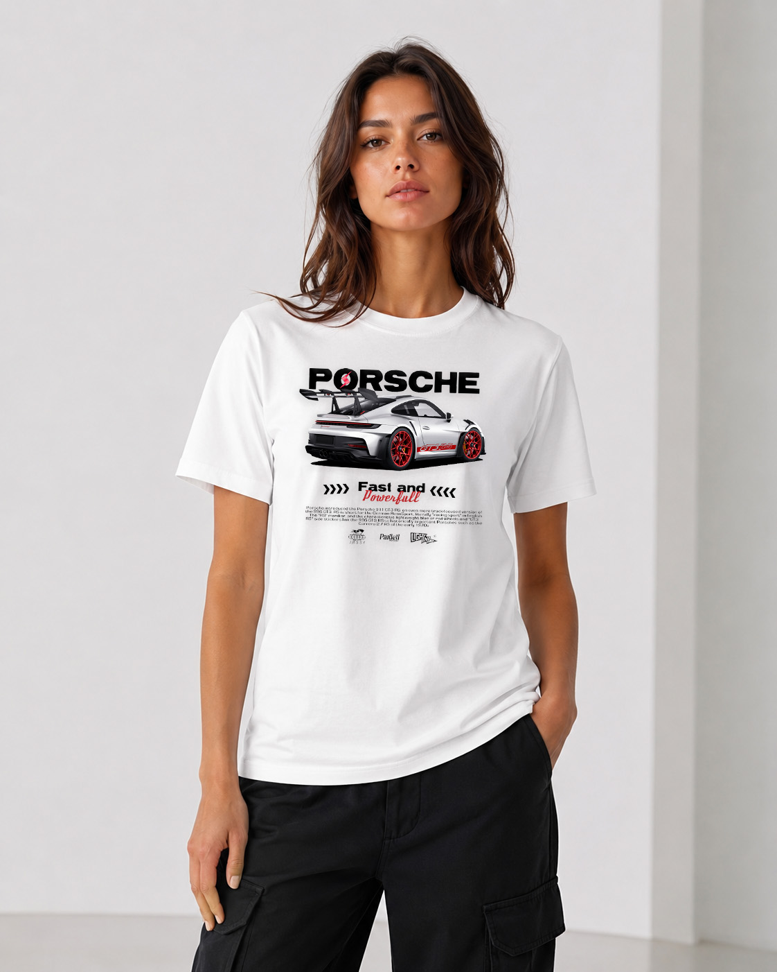 Apex Racing Beyaz Relaxed Fit Tişört - Görsel 3