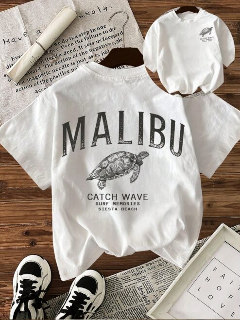 Malibu Catch Wave Ön ve Sırt Baskılı